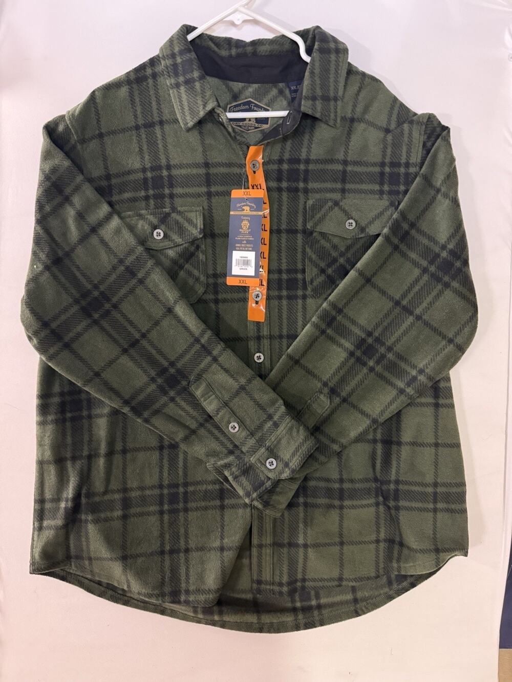 Freedom Foundry Green Plaid Fleece Shacket XXL A078